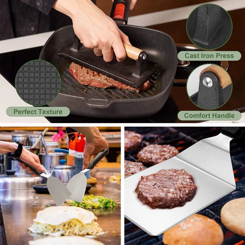14Pcs Stainless Steel Spatula BBQ Tools Portable Outdoor BBQ Tools Without Tongs DIY Grill Griddle Scraper Kitchen Spatulas
14Pcs Stainless Steel Spatula BBQ Tools Portable Outdoor BBQ Tools Without Tongs DIY Grill Griddle Scraper Kitchen Spatulas