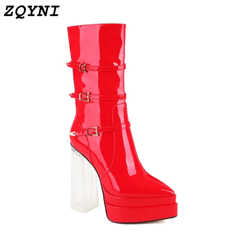 ZQYNI Platform Crystal High Heel Shoes Pointed Boots with Fasteners 2022 Sexy Women's High Heel Shoes Autumn and Winter
ZQYNI Platform Crystal High Heel Shoes Pointed Boots with Fasteners 2022 Sexy Women's High Heel Shoes Autumn and Winter