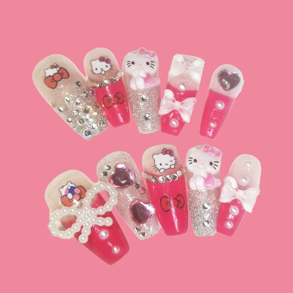 Hello Kitty Новые носимые накладные ногти кавайные аниме Sanrioed милые съемные накладные ногти готовые продукты ногти подарки для девочек
Hello Kitty Новые носимые накладные ногти кавайные аниме Sanrioed милые съемные накладные ногти готовые продукты ногти подарки для девочек