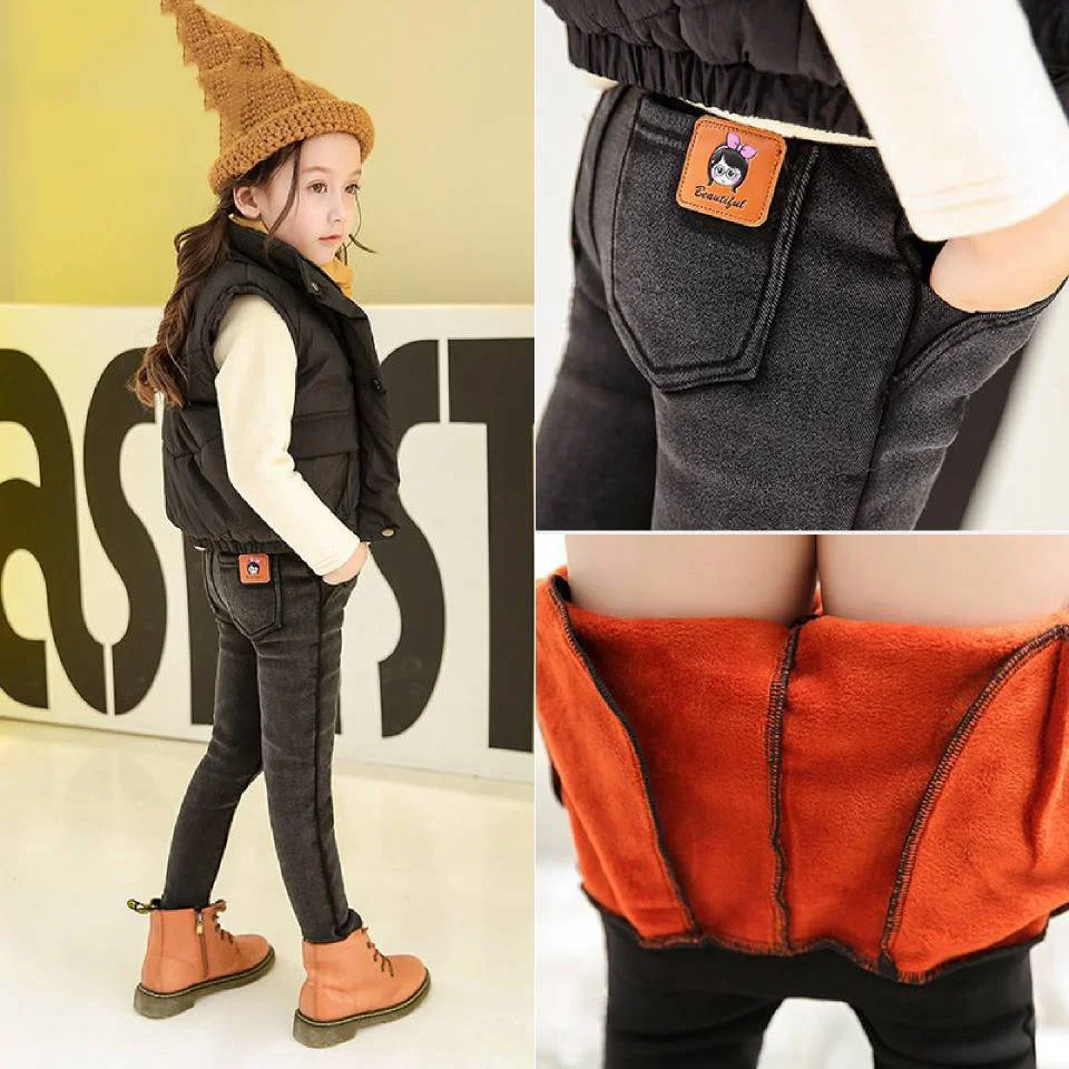 Jeans Fashion Girls New Winter Pants Plus Velvet Slim Mid Waist Long Trouser 2 Colors For Teenager Girl 110-160CM Girl Clothing
Jeans Fashion Girls New Winter Pants Plus Velvet Slim Mid Waist Long Trouser 2 Colors For Teenager Girl 110-160CM Girl Clothing