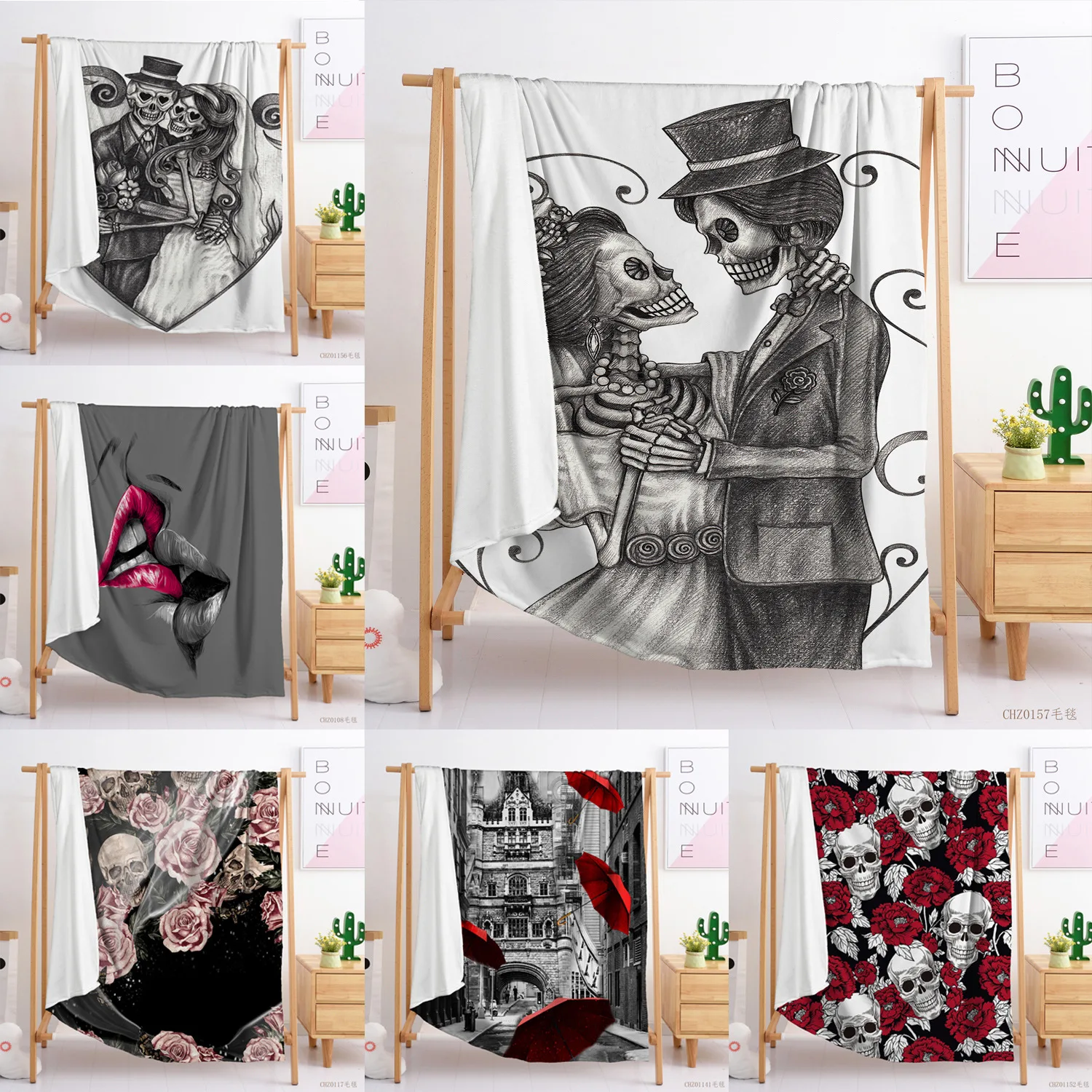 Sugar Skull Blanket, Fuzzy Rose Skull Throw Blankets for Adults Men Women,Black and White Flower Skull Fleece Throw Lover Gifts
Sugar Skull Blanket, Fuzzy Rose Skull Throw Blankets for Adults Men Women,Black and White Flower Skull Fleece Throw Lover Gifts