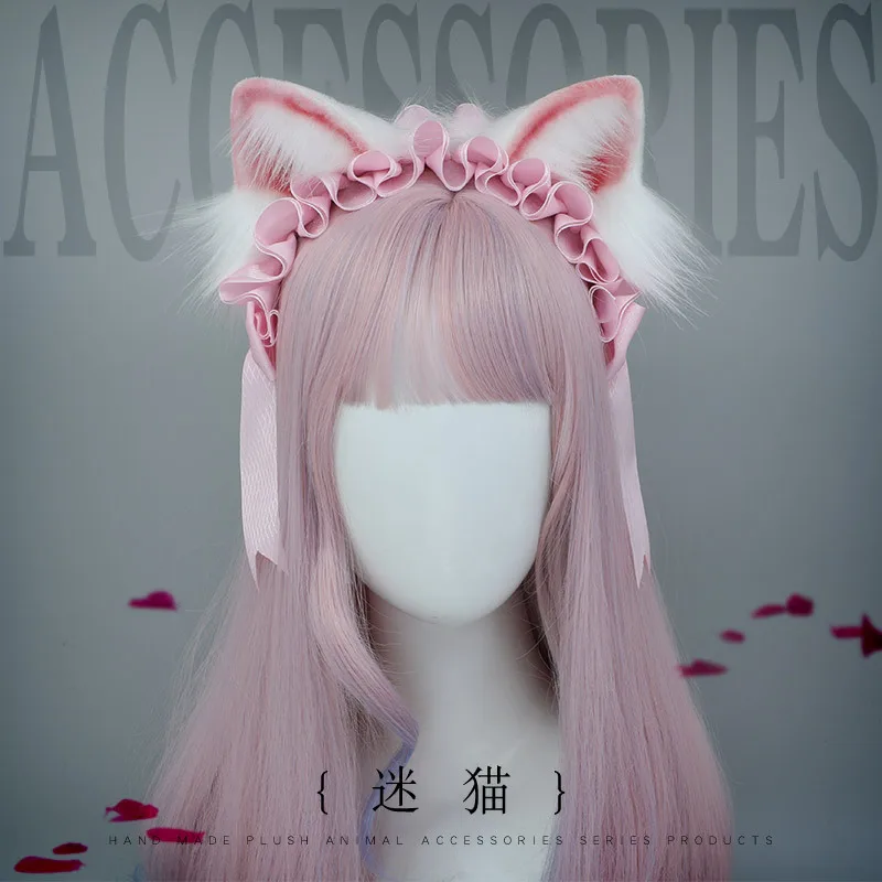 Womens Lolita Pink Plush Hair Ornaments Animal Cat Ears Uniform Hair Accessories Halloween Party Hair Hoops Anime Cosplay Props
Womens Lolita Pink Plush Hair Ornaments Animal Cat Ears Uniform Hair Accessories Halloween Party Hair Hoops Anime Cosplay Props