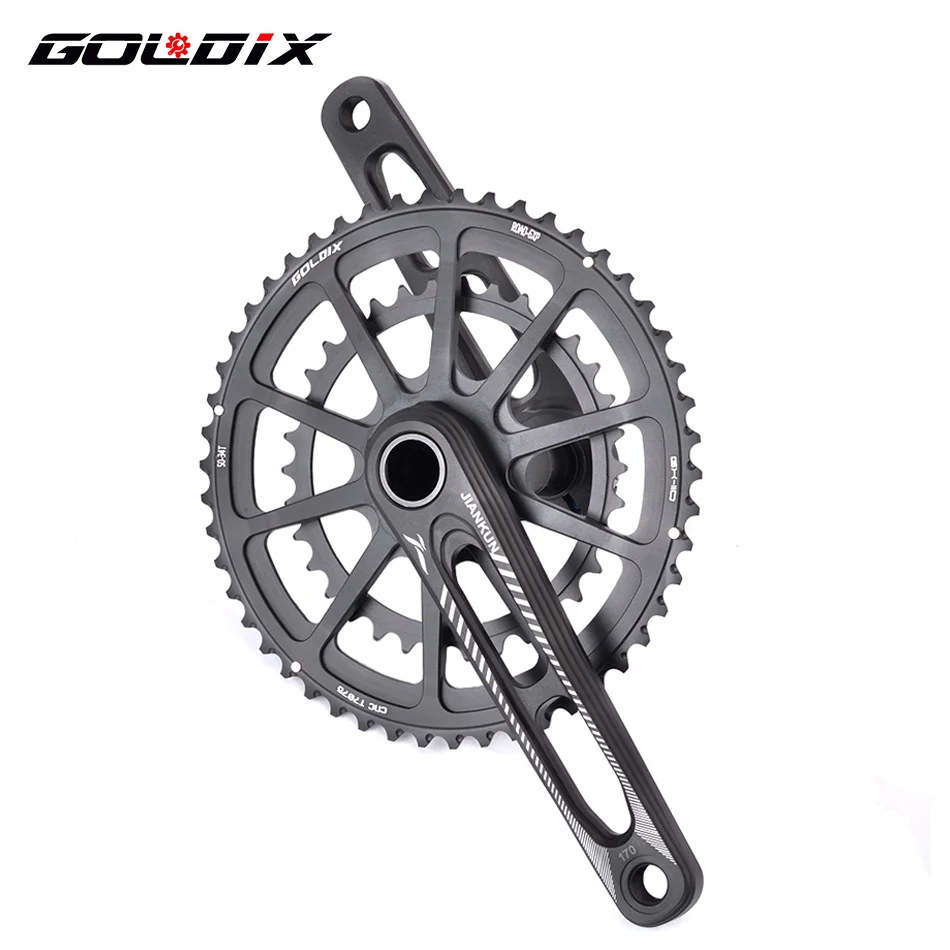 GOLDIX Ultralight Road Bike Crankset 170mm Aluminum Alloy Hollow Bicycle Crank Set Double Disc 50-34T/53-39T chainring
GOLDIX Ultralight Road Bike Crankset 170mm Aluminum Alloy Hollow Bicycle Crank Set Double Disc 50-34T/53-39T chainring