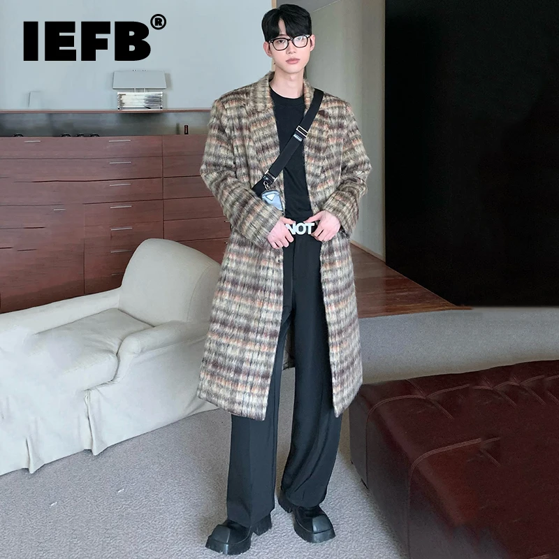 Винтажное мужское шерстяное длинное пальто IEFB, нишевое клетчатое пальто контрастных цветов, шерстяное пальто для осени и зимы, мужское превышение яркости 9C2484
Винтажное мужское шерстяное длинное пальто IEFB, нишевое клетчатое пальто контрастных цветов, шерстяное пальто для осени и зимы, мужское превышение яркости 9C2484