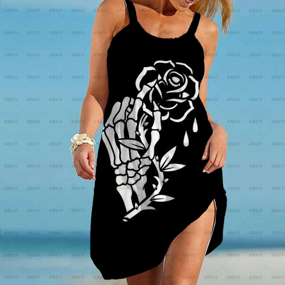 2022 Sling Boho Tattoo Full Match Floral Skull Horror Sleeveless Women Dress Gothic Party Dress Beach Women 3D Digital Print
2022 Sling Boho Tattoo Full Match Floral Skull Horror Sleeveless Women Dress Gothic Party Dress Beach Women 3D Digital Print