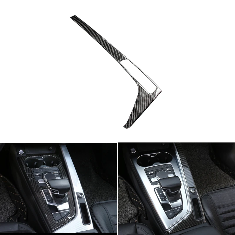 

For Audi A4 B9 A4L 2017 2018 Carbon Fiber Car Center Gear Shift Control Panel Side Frame Cover Trim