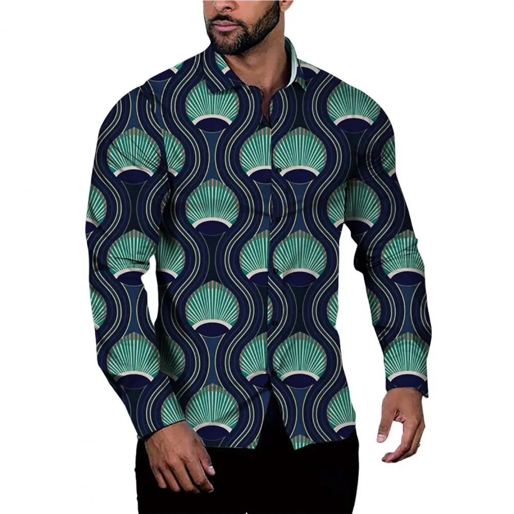 Men Spring Shirt Geometric Print Turn-down Collar Single-breasted Mid Length Long Sleeves Buttons 3D Casual Men Fall Top
Men Spring Shirt Geometric Print Turn-down Collar Single-breasted Mid Length Long Sleeves Buttons 3D Casual Men Fall Top