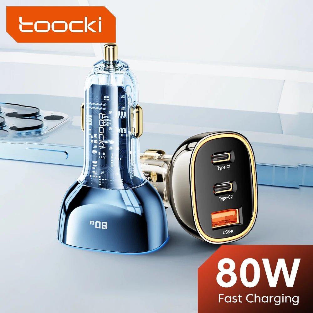Toocki 80W Car Charger USB Type C PD3.0 Fast Charge PPS QC3.0 Car Phone Charger For iPhone 14 13 iPad Samsung Xiaomi Laptop
Toocki 80W Car Charger USB Type C PD3.0 Fast Charge PPS QC3.0 Car Phone Charger For iPhone 14 13 iPad Samsung Xiaomi Laptop