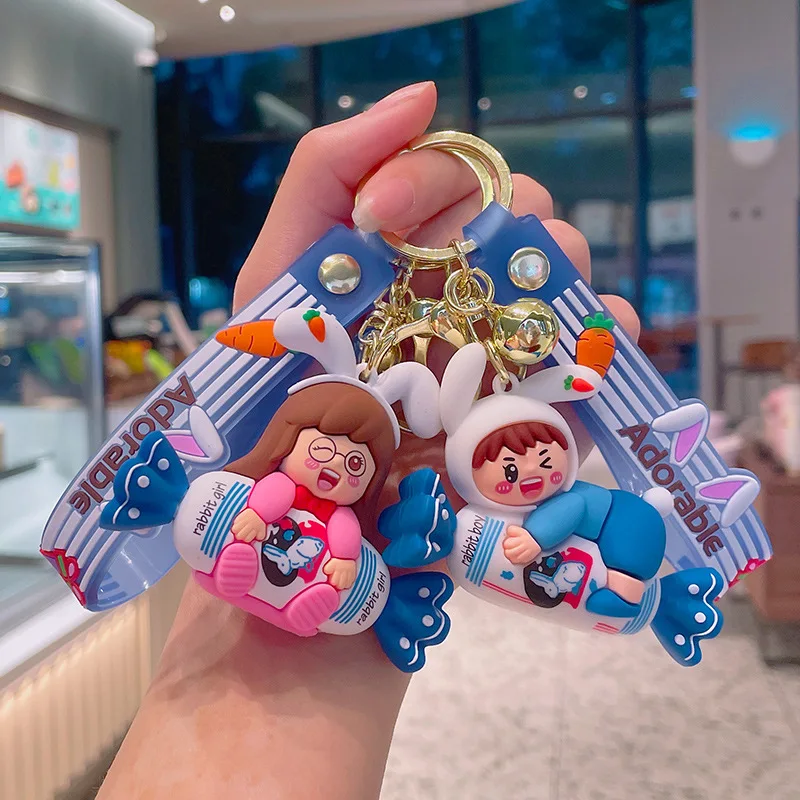 Creative Rabbit Girl Boy Keychain Lovely Couple Backpack Pendant Car Key Chain Fashion Keyring Accessories Decoration Gifts
Creative Rabbit Girl Boy Keychain Lovely Couple Backpack Pendant Car Key Chain Fashion Keyring Accessories Decoration Gifts