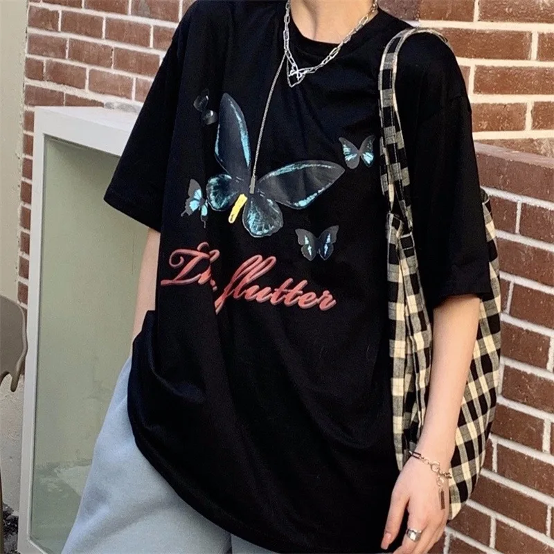 Butterfly PrintT-Shirt Women Summer Short Sleeve Loose Casual Top Round Neck Young Tees Fashion T-Shirt
Butterfly PrintT-Shirt Women Summer Short Sleeve Loose Casual Top Round Neck Young Tees Fashion T-Shirt