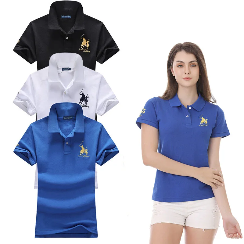 Top Quality Summer 100% Cotton Solid Color Big Horse Polos Shirts Women's Short Sleeve Casual Polos Fashion Summer Tops Tees
Top Quality Summer 100% Cotton Solid Color Big Horse Polos Shirts Women's Short Sleeve Casual Polos Fashion Summer Tops Tees