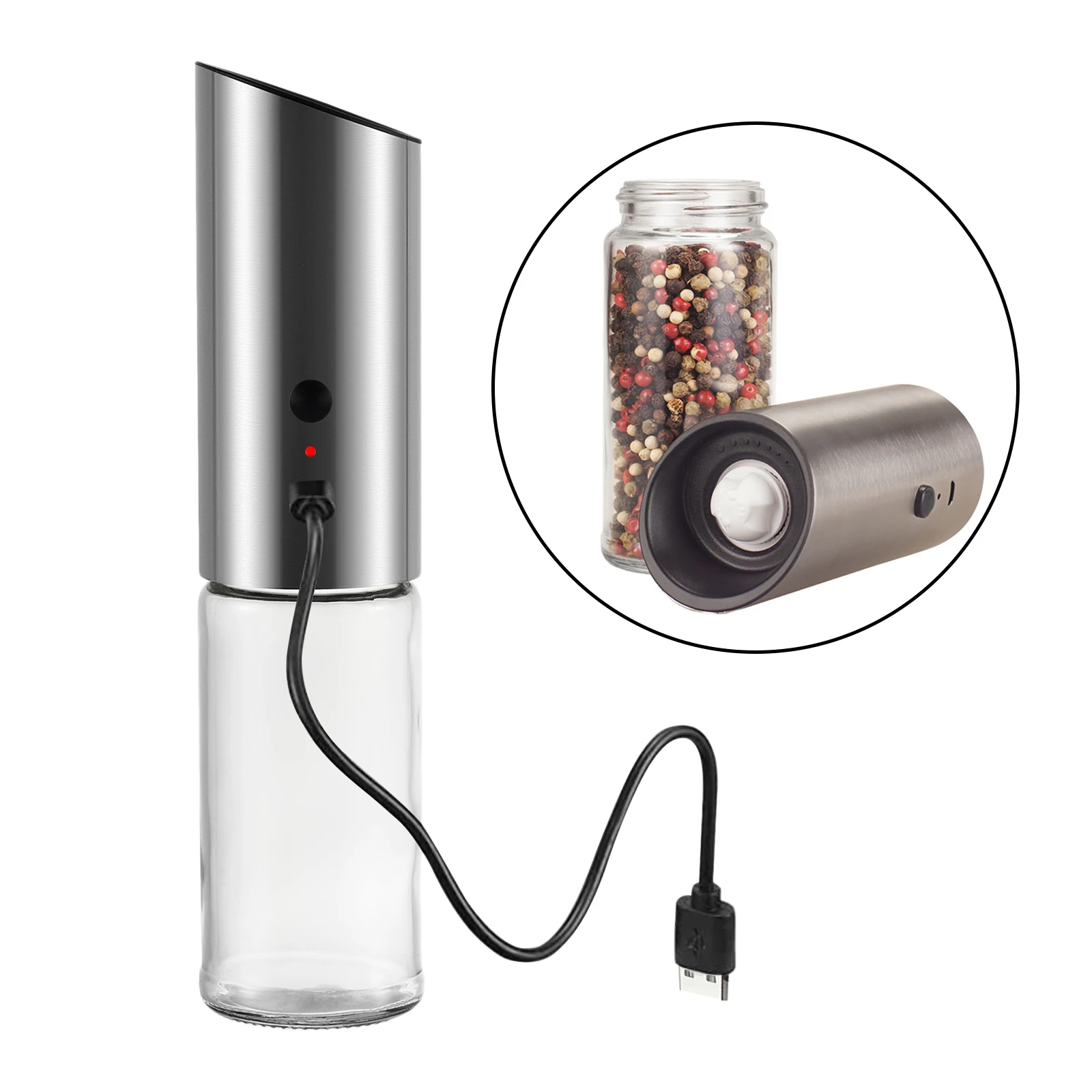 Electric Salt and Pepper USB Rechargeable Pepper Mill Adjustable Coarseness Automatic Spice Milling Machine Kitchen Tool
Electric Salt and Pepper USB Rechargeable Pepper Mill Adjustable Coarseness Automatic Spice Milling Machine Kitchen Tool