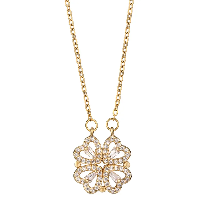 Magnetic Lucky Clover Pendant Necklace for Women Fashion Zircon Open Party Gift Jewelry for Girls Wholesale Accessories
Magnetic Lucky Clover Pendant Necklace for Women Fashion Zircon Open Party Gift Jewelry for Girls Wholesale Accessories