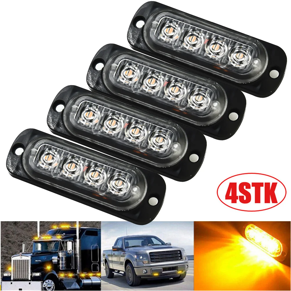 4Pcs 4 LED Auto LKW Notfall Amber Beacon Panne 12/24V Hellgelbes Licht Fit For Multiple Emergencies Warning Lamp
4Pcs 4 LED Auto LKW Notfall Amber Beacon Panne 12/24V Hellgelbes Licht Fit For Multiple Emergencies Warning Lamp