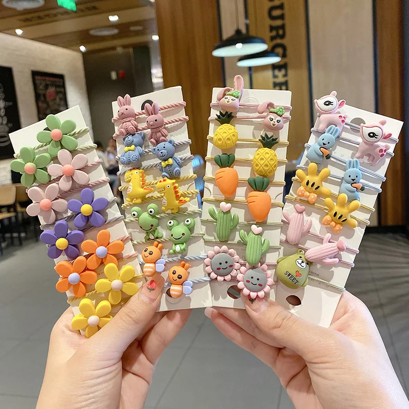 10 Pcs/set Cartoon Animal Elastic Hair Bands for Kids Flower Fruit Rubber Bands Scrunchies Ponytail Holder Hair Ties Accessories 
10 Pcs/set Cartoon Animal Elastic Hair Bands for Kids Flower Fruit Rubber Bands Scrunchies Ponytail Holder Hair Ties Accessories