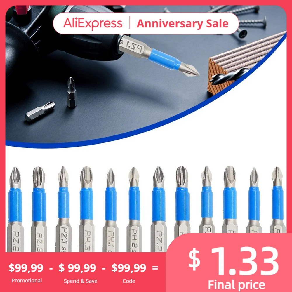 12pcs 50mm PH1 PH2 PH3 PZ1 PZ2 PZ3 Screwdriver Bit Set High Hardness Antiskid Bit For Electric Drills Tools Accessories
12pcs 50mm PH1 PH2 PH3 PZ1 PZ2 PZ3 Screwdriver Bit Set High Hardness Antiskid Bit For Electric Drills Tools Accessories