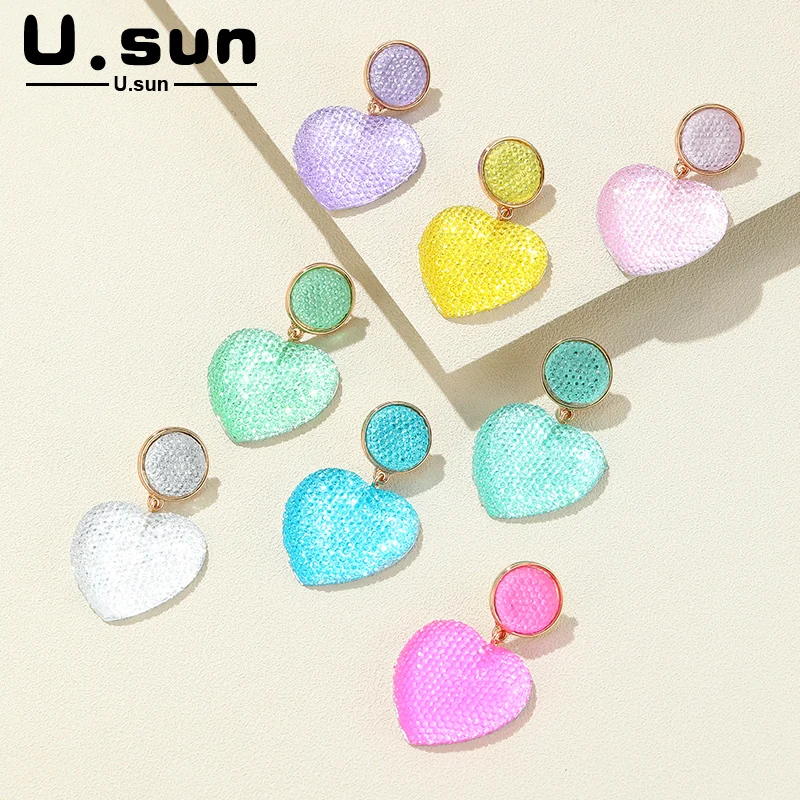 Korean Fashion Colorful Heart Drop Earrings for Women Cute Sweet Shiny Earrings Girls Trendy Geometric Resin Jewelry for Womens
Korean Fashion Colorful Heart Drop Earrings for Women Cute Sweet Shiny Earrings Girls Trendy Geometric Resin Jewelry for Womens