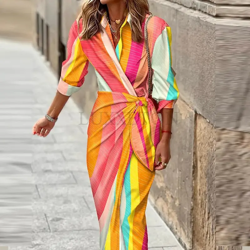 Women Pattern Print Boho Shirt Dress Female Fashion Lapel Long Sleeve Lace Up Robe 2023 Summer High Slit Loose Dresses
Women Pattern Print Boho Shirt Dress Female Fashion Lapel Long Sleeve Lace Up Robe 2023 Summer High Slit Loose Dresses