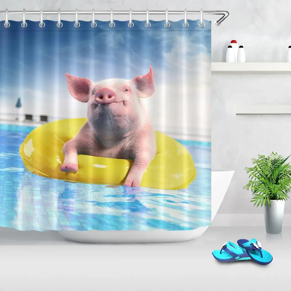 Blue Sea Diving Cute Pig Fabric Shower Curtains Polyester Waterproof Funny Animal Print Decorative Bathroom Curtain With Hooks
Blue Sea Diving Cute Pig Fabric Shower Curtains Polyester Waterproof Funny Animal Print Decorative Bathroom Curtain With Hooks