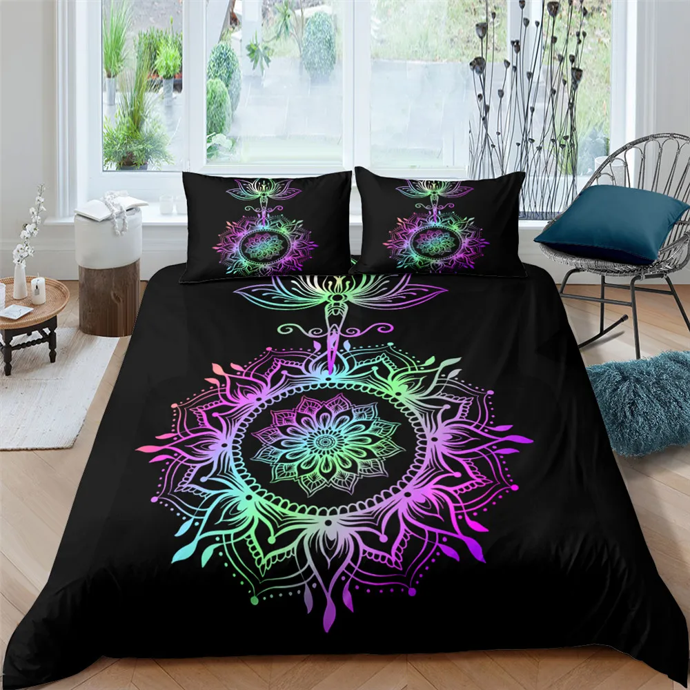 2/3pcs Bed Set Bohemian Lotus Duvet Cover Set Mandala Flower Adult Black Polyester Bedding Set Queen King Twin Teens Quilt Cover
2/3pcs Bed Set Bohemian Lotus Duvet Cover Set Mandala Flower Adult Black Polyester Bedding Set Queen King Twin Teens Quilt Cover