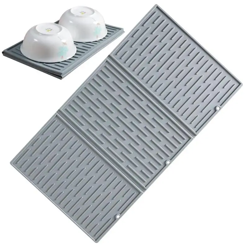 Kitchen Silicone Dish Drying Mat Heat Resistant Draining Tableware Trifold Dinning Mats For Kitchen Collapsible Silicone Trivet
Kitchen Silicone Dish Drying Mat Heat Resistant Draining Tableware Trifold Dinning Mats For Kitchen Collapsible Silicone Trivet