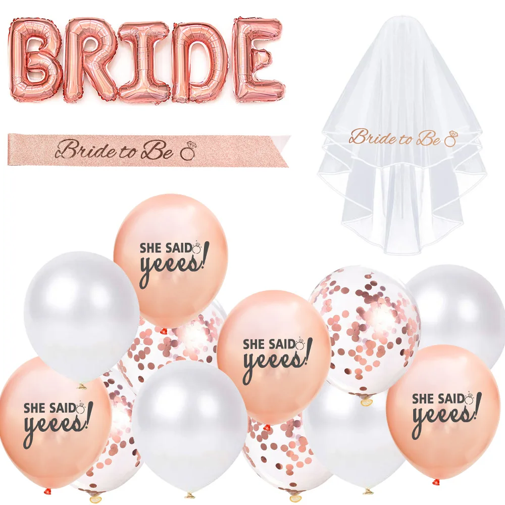 Wedding Decorations Rose Gold Bride To Be Foil Ballon Bride Veil Sash Headband Bridal Shower Hen Bachelorette Party Supplies
Wedding Decorations Rose Gold Bride To Be Foil Ballon Bride Veil Sash Headband Bridal Shower Hen Bachelorette Party Supplies