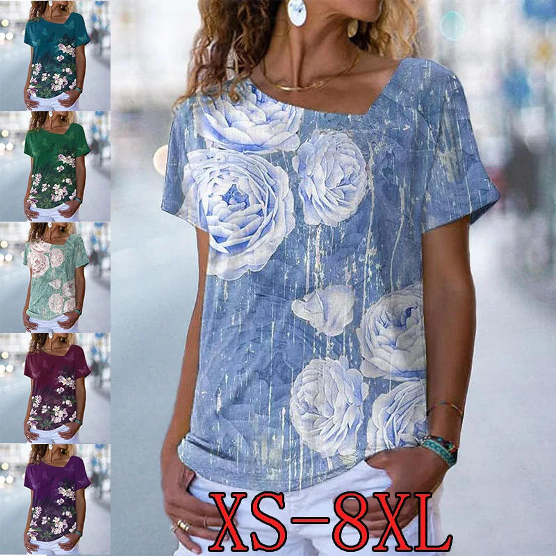 Women's 2022 Summer Floral Theme Printed Painting Tee Shirts V Neck Pullover New T Shirt Tops
Women's 2022 Summer Floral Theme Printed Painting Tee Shirts V Neck Pullover New T Shirt Tops