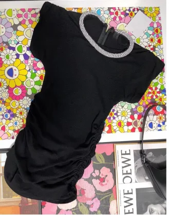 Summer Knit Wang Women's Sleeveless Hip Noble and Elegant Drill Strip Collar Thin Black Slim Dress
Summer Knit Wang Women's Sleeveless Hip Noble and Elegant Drill Strip Collar Thin Black Slim Dress