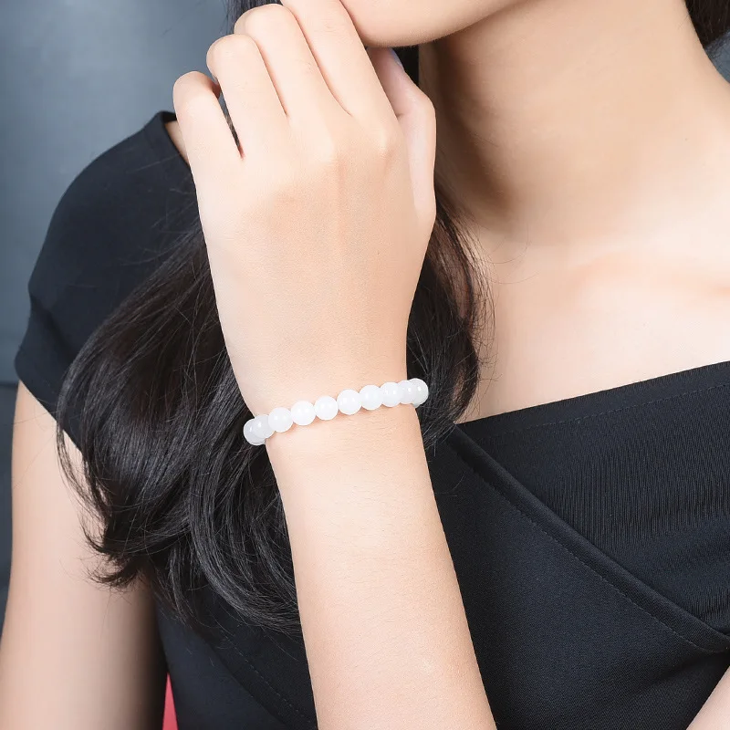 Natural White Jade Bracelet Women Healing Jewelry Jadeite Round Beads Elastic Beaded Bracelets Hetian Jades Nephrite Bangles
Natural White Jade Bracelet Women Healing Jewelry Jadeite Round Beads Elastic Beaded Bracelets Hetian Jades Nephrite Bangles