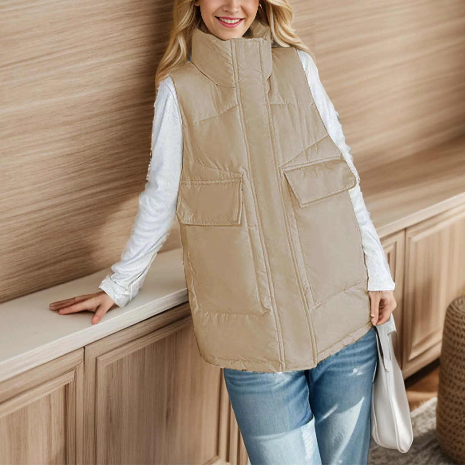 Women's Solid Color Turtleneck Padded Down Vest: Versatile Layering Sleeveless Jacket Female clothing Knitwears Women clothes
Women's Solid Color Turtleneck Padded Down Vest: Versatile Layering Sleeveless Jacket Female clothing Knitwears Women clothes
