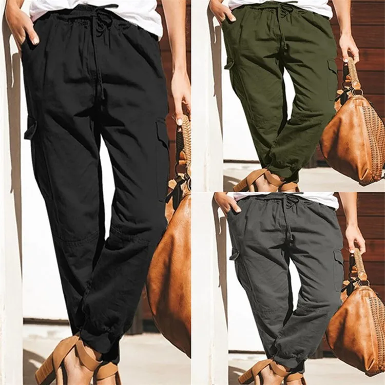 2023 Women Solid Color Casual Fashion Pocket Overalls Trousers
2023 Women Solid Color Casual Fashion Pocket Overalls Trousers