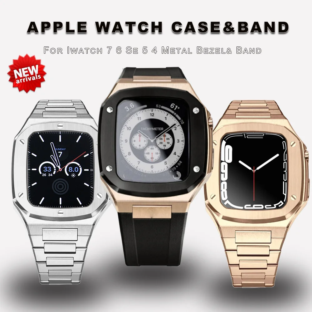Модифицированный комплект, металлическая рамка для Apple Watch Чехол 7 6 5 4 3 2 41 мм 44 мм 45 мм, ремешок, металлический ремешок, замена для iWatch
Модифицированный комплект, металлическая рамка для Apple Watch Чехол 7 6 5 4 3 2 41 мм 44 мм 45 мм, ремешок, металлический ремешок, замена для iWatch
