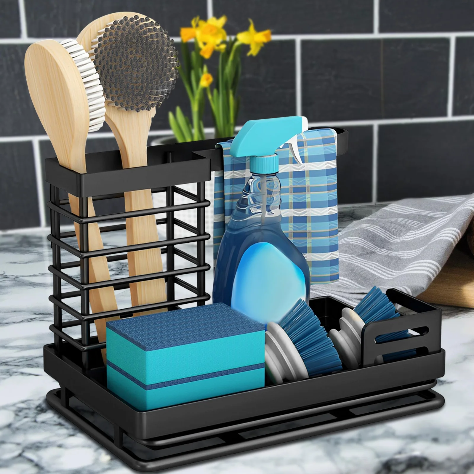 Sink Caddy Organizer Rustproof Sink Caddy Holder Drainage Kitchen Sponge Sink Rack with Removal Drip Tray Reusable Sink Soap
Sink Caddy Organizer Rustproof Sink Caddy Holder Drainage Kitchen Sponge Sink Rack with Removal Drip Tray Reusable Sink Soap