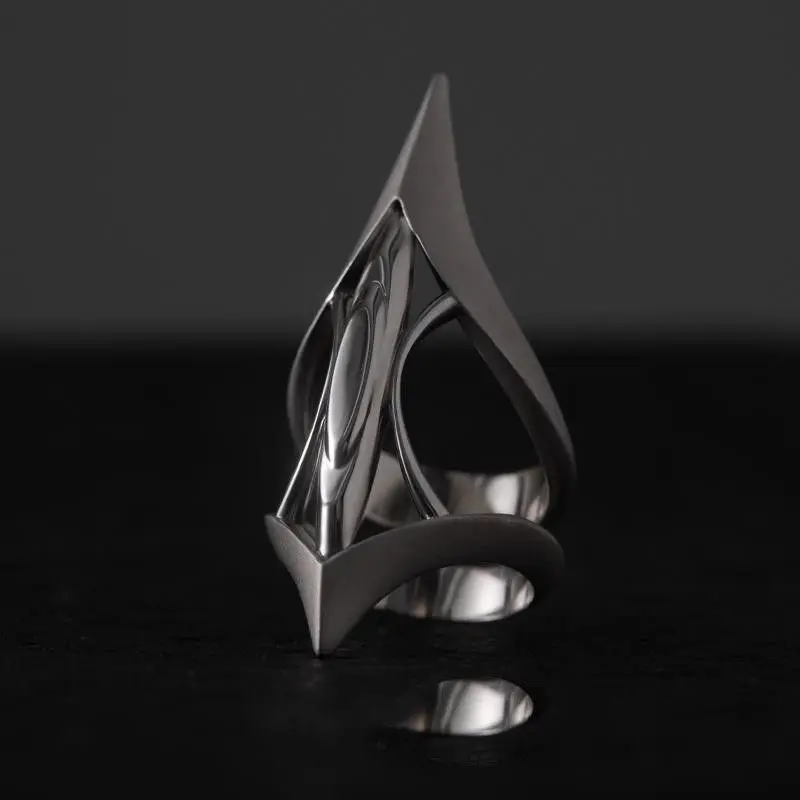 

Scepter Hollow Inverted Spike Teeth [Holy Emblem] Ring with Neutral Style Cool and High Quality Texture Ring for Men and Women