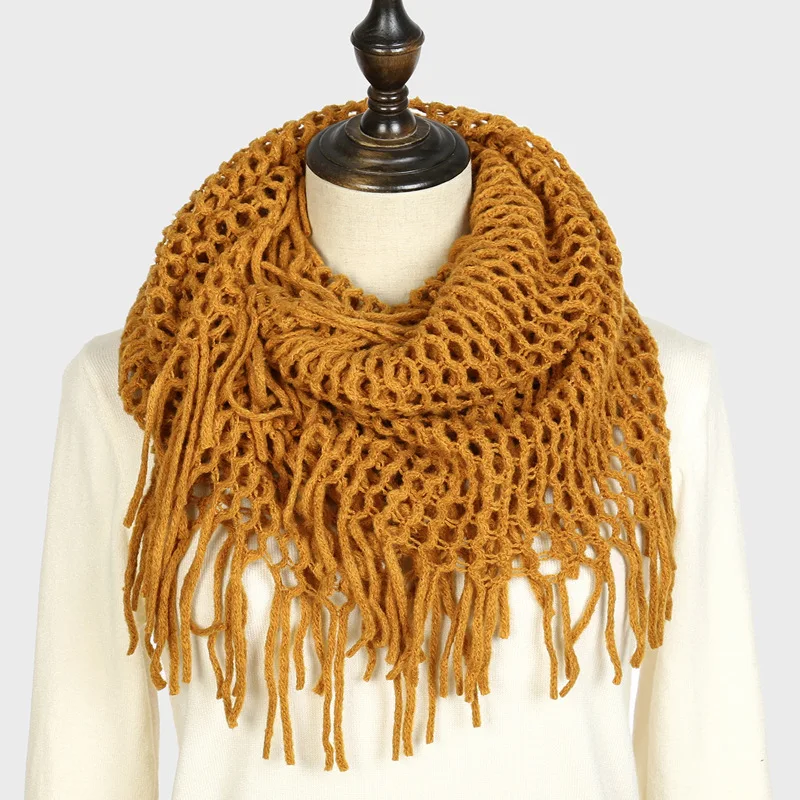 Thick Scarf Thermal Knitting Wool Hollow Tassel All-Match Circle Scarf
Thick Scarf Thermal Knitting Wool Hollow Tassel All-Match Circle Scarf