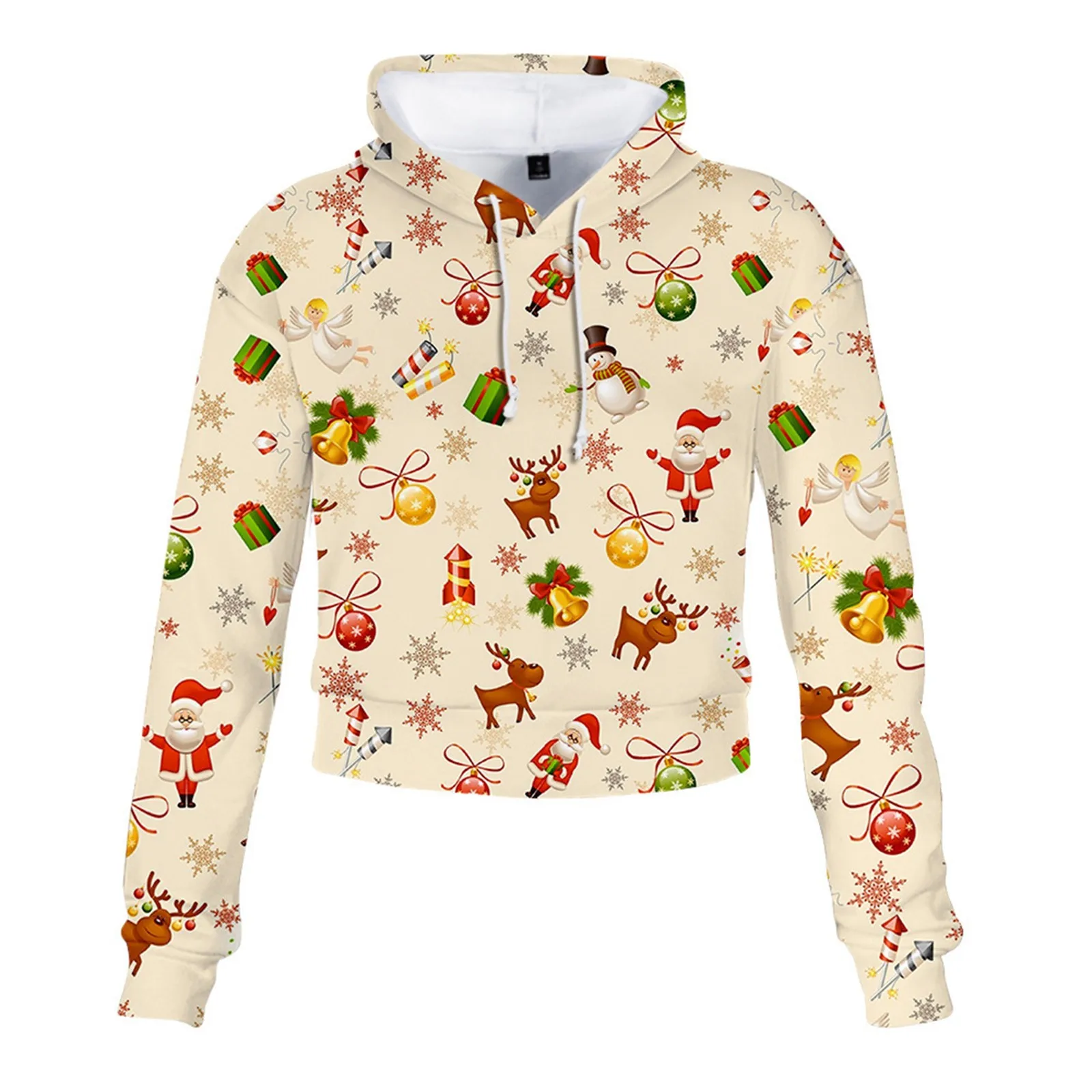 Рождественские женские укороченные сексуальные пуловеры с длинным рукавом и принтом снеговика, толстовки с капюшоном, толстовки с кулиско...
Рождественские женские укороченные сексуальные пуловеры с длинным рукавом и принтом снеговика, толстовки с капюшоном, толстовки с кулиско...