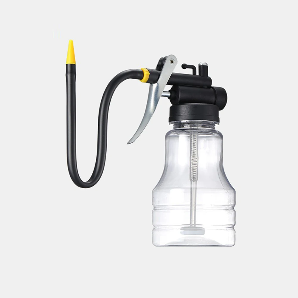 

250ml Oiler Grease Guns Equipment Transparent High Pressure Pump Oiler Lubrication Oil Can Plastic Machine Oil Pot Extended Hose