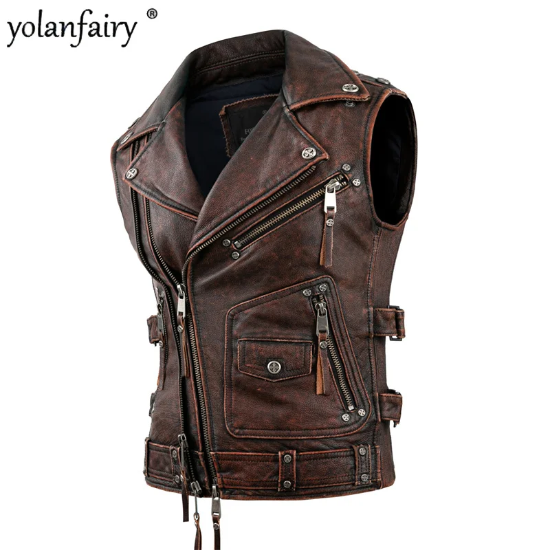 Men's Genuine Leather Jacket 2022 New Cowhide Leather Vest Motorcycle Men Coats Casual Vests Sleeveless Male Leather Jacket Lq
Men's Genuine Leather Jacket 2022 New Cowhide Leather Vest Motorcycle Men Coats Casual Vests Sleeveless Male Leather Jacket Lq
