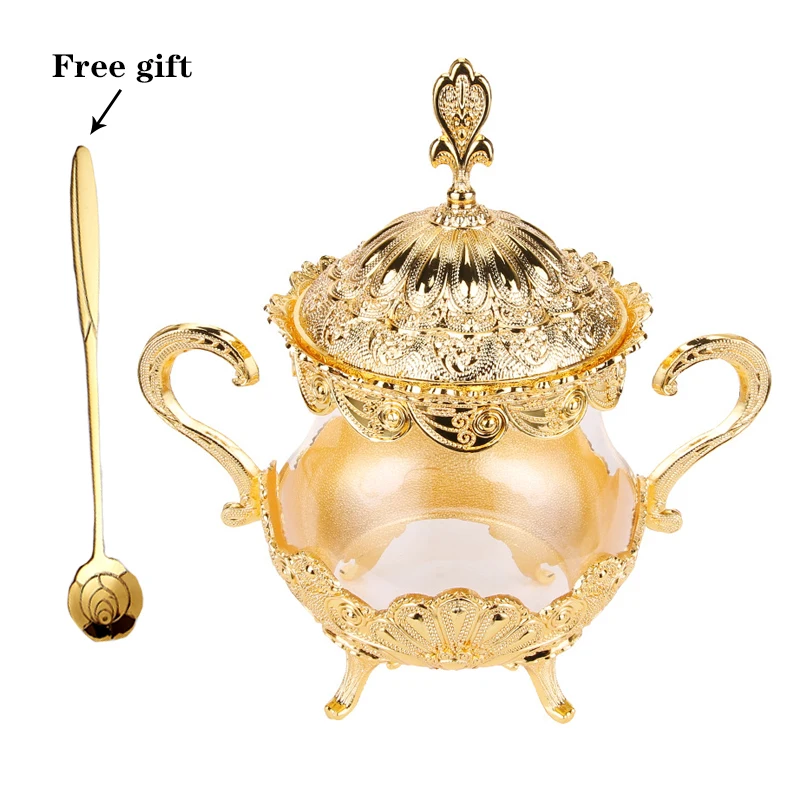 Gold Plated Glass Jars and Lids Glass Container Sugar Bowl Tea Coffee Sugar Storage Jars Kitchen Storage Stainles Stel Container
Gold Plated Glass Jars and Lids Glass Container Sugar Bowl Tea Coffee Sugar Storage Jars Kitchen Storage Stainles Stel Container