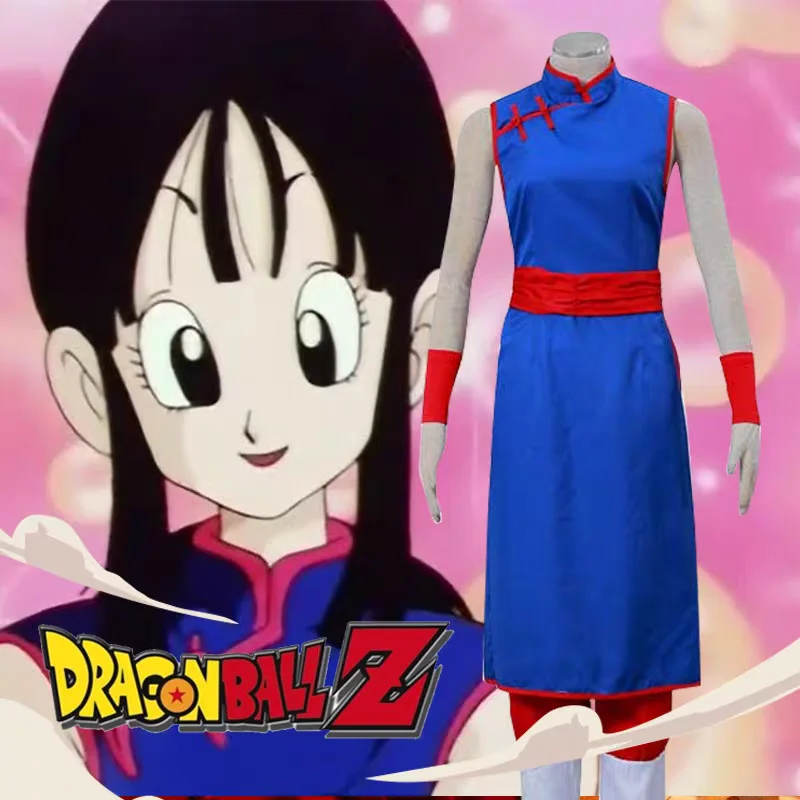 Новый Dragon Ball Chichi Косплей Костюм Рубашка Аниме Синяя Униформа Реквизит Cheongsam