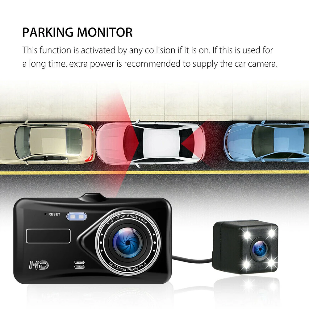 HD 1080P Car Dash Cam Video Recorder LCD 2 Lens DVR Front Rear Reverse Dashcam Parking Reversing Night Vision Driving Recorder
HD 1080P Car Dash Cam Video Recorder LCD 2 Lens DVR Front Rear Reverse Dashcam Parking Reversing Night Vision Driving Recorder