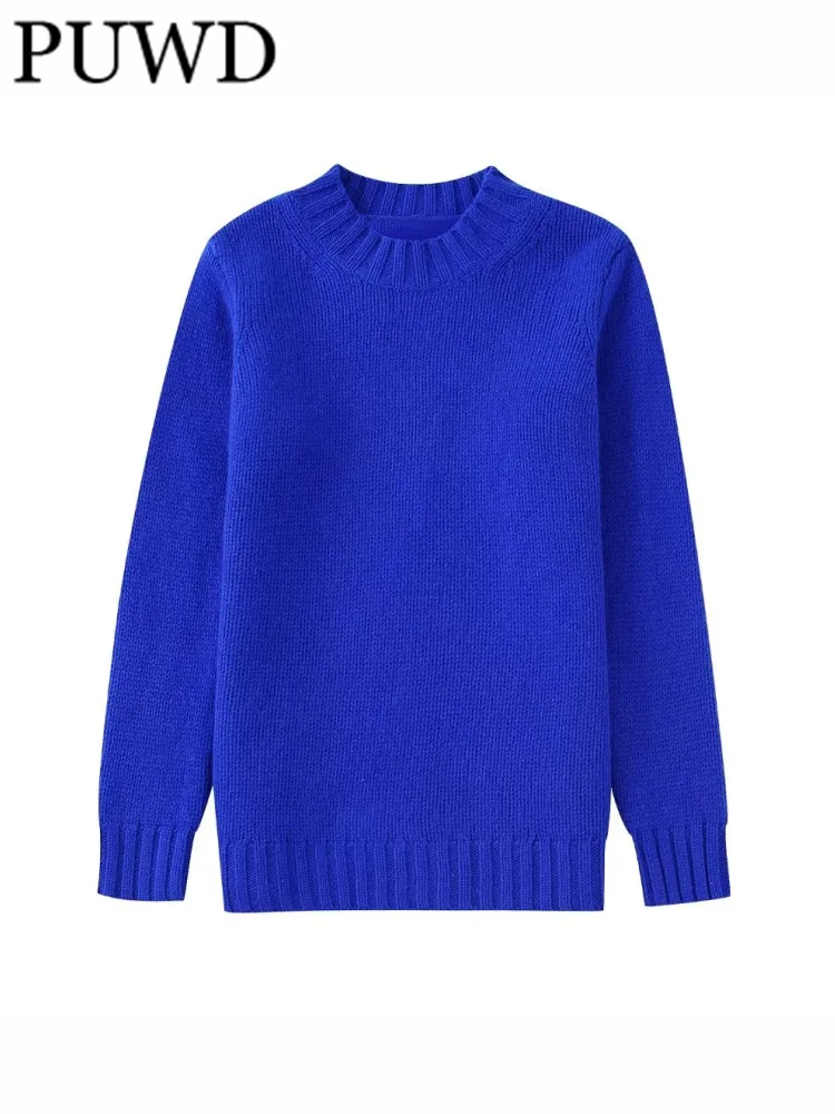 PUWD Women Fashion Blue Loose Knit Sweaters 2022 Fall/Winter Knitted Jumper O Neck Long Sleeves Female Pullovers Chic Tops
PUWD Women Fashion Blue Loose Knit Sweaters 2022 Fall/Winter Knitted Jumper O Neck Long Sleeves Female Pullovers Chic Tops