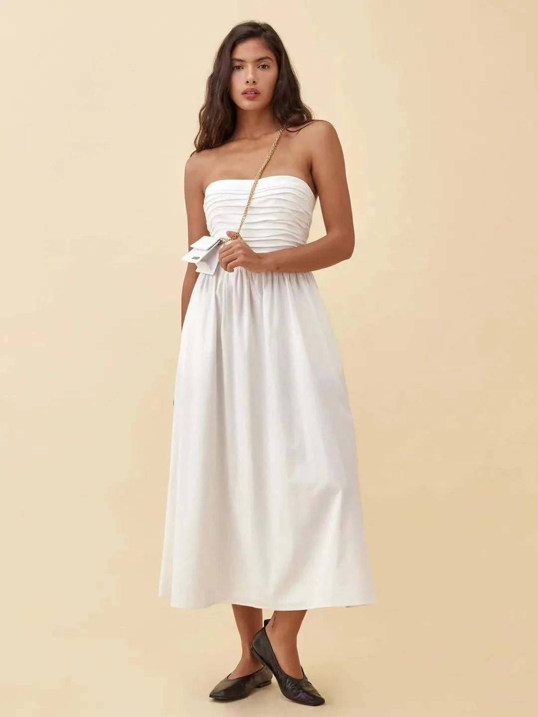 Женское пикантное платье без бретелек со складками, новинка 2023, плиссированное платье средней длины с белыми или цветами
Женское пикантное платье без бретелек со складками, новинка 2023, плиссированное платье средней длины с белыми или цветами