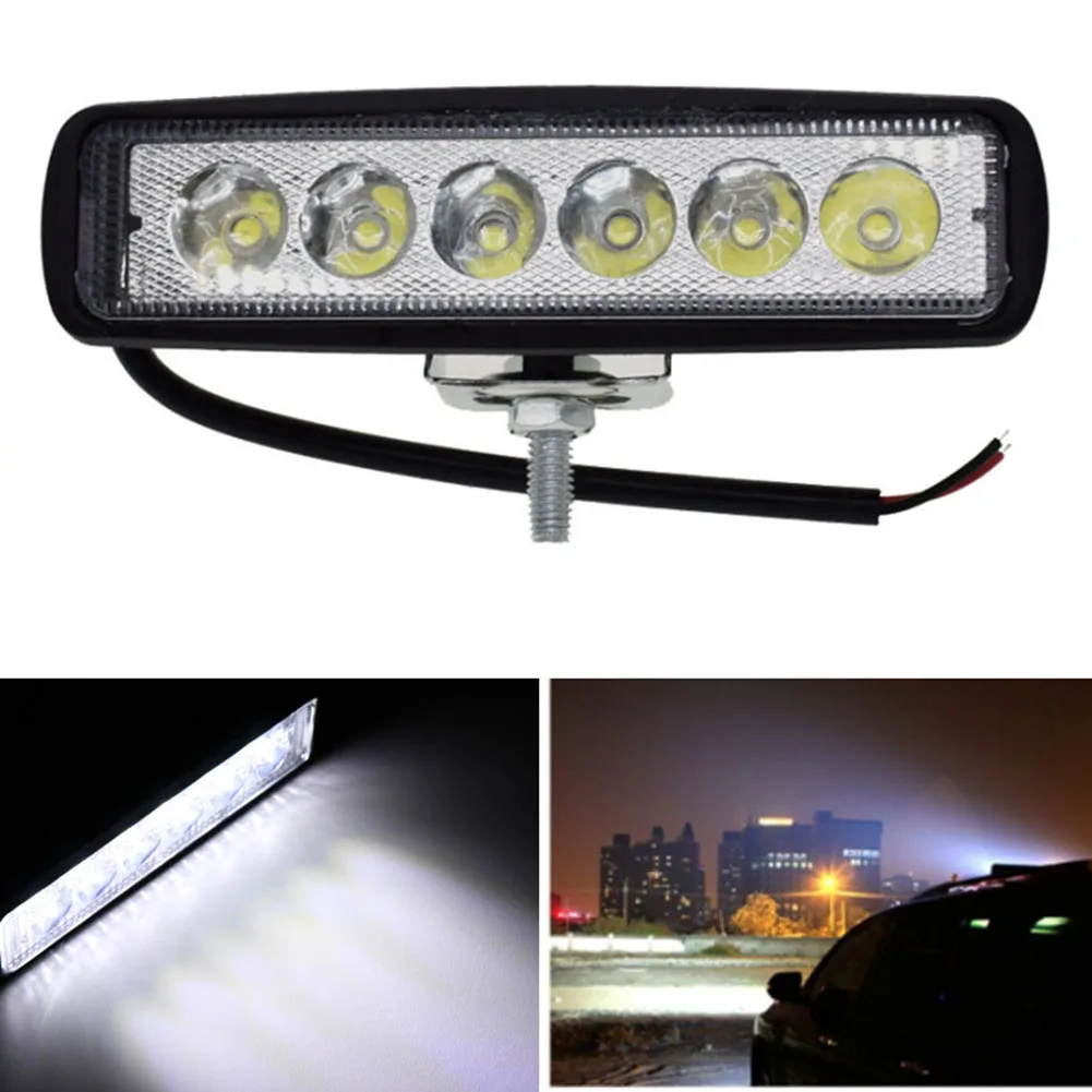 

18W 6LED Car Work Light DRL Spotlight High Bright Waterproof Auto Offroad SUV Truck Headlights Driving Lamp 12V 24V 6000K