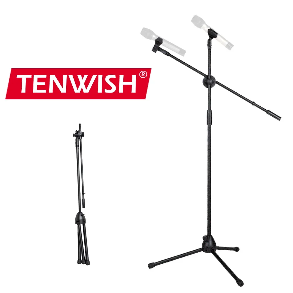 Металлическая напольная подставка TENWISH регулируемая стойка для микрофона штатив