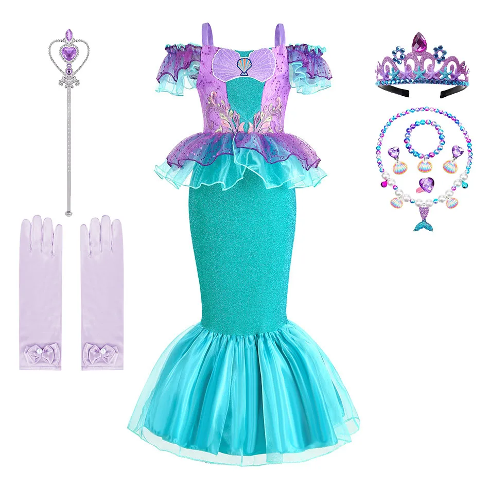 Girls Little Mermaid Summer Disguise Kids Ariel Cosplay Party Dress Children Carnival Ruffles Clothes Pageant Outfit 3-10 Years
Girls Little Mermaid Summer Disguise Kids Ariel Cosplay Party Dress Children Carnival Ruffles Clothes Pageant Outfit 3-10 Years