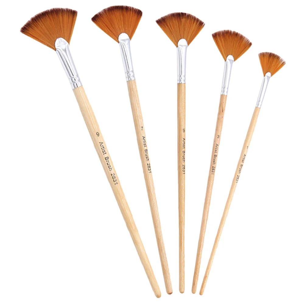 

Brush Fan Painting Acrylic Watercolor Convenient Portable Wear Resistant Brushes Supplies Draw Daily Function Multi Ergonomic