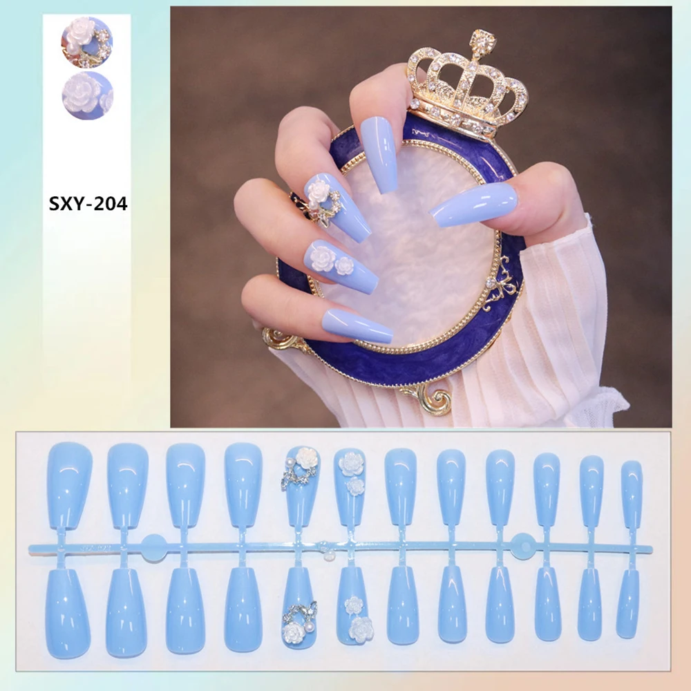 Искусственные ногти MH88, наклейки для французского маникюра, 24 шт., Длинные накладные ногти с белой розой
Искусственные ногти MH88, наклейки для французского маникюра, 24 шт., Длинные накладные ногти с белой розой