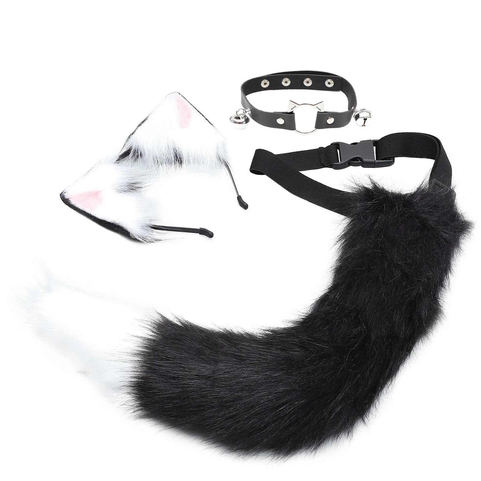 1 Set Necklace Sets Plush Tail and Wolf Ear Hair Band Collar Halloween Cosplay Costume Set 
1 Set Necklace Sets Plush Tail and Wolf Ear Hair Band Collar Halloween Cosplay Costume Set