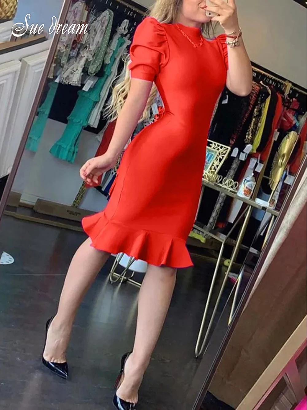 High Quality Red Black Purple Short Sleeve Ruffle Dress 2021 New Elegant Bodycon Rayon Bandage Dress Evening Party Dress Vestido
High Quality Red Black Purple Short Sleeve Ruffle Dress 2021 New Elegant Bodycon Rayon Bandage Dress Evening Party Dress Vestido